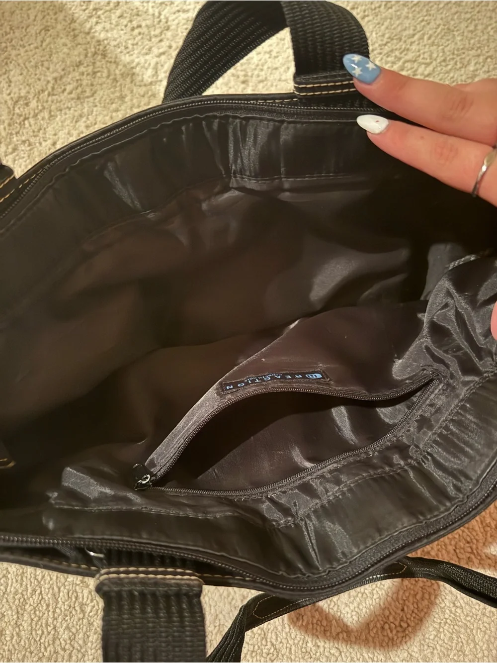 Classic Black Canvas Tote with Dual Shoulder Straps
